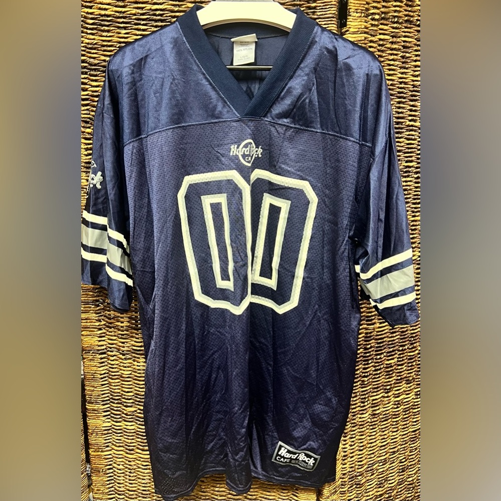 Hard Rock Cafe‎ Blue Jersey with White Logo- Los Angeles, Large, Vintage